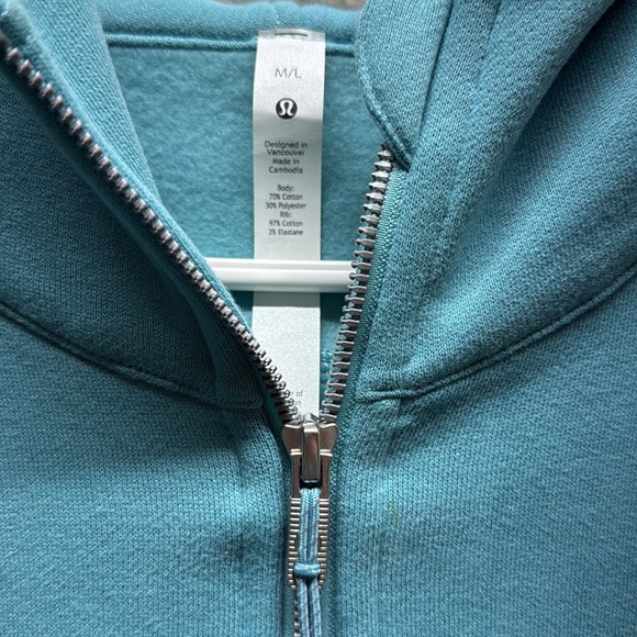 Lululemon Scuba Oversized Half Zip Hoodie Tidal Teal - Picture 3 of 6